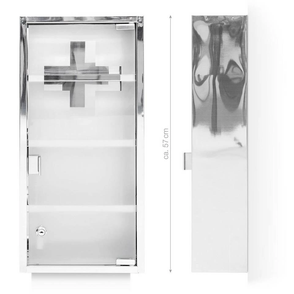 relaxdays Medizinschrank »Medizinschrank abschließbar Edelstahl« 4 relaxdays Medizinschrank »Medizinschrank abschließbar Edelstahl« – Bild 4