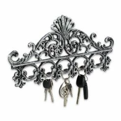 relaxdays Hakenleiste »1 x Garderobenleiste Gusseisen silber«