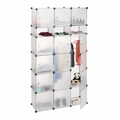relaxdays Kleiderschrank »XXL Kleiderschrank mit Stecksystem« Transparent Schwarz Transparent, Weiß, Transparent Schwarz