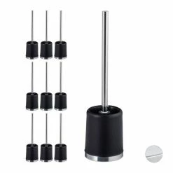 relaxdays Badezimmer-Set »10 x WC-Garnitur rund schwarz«