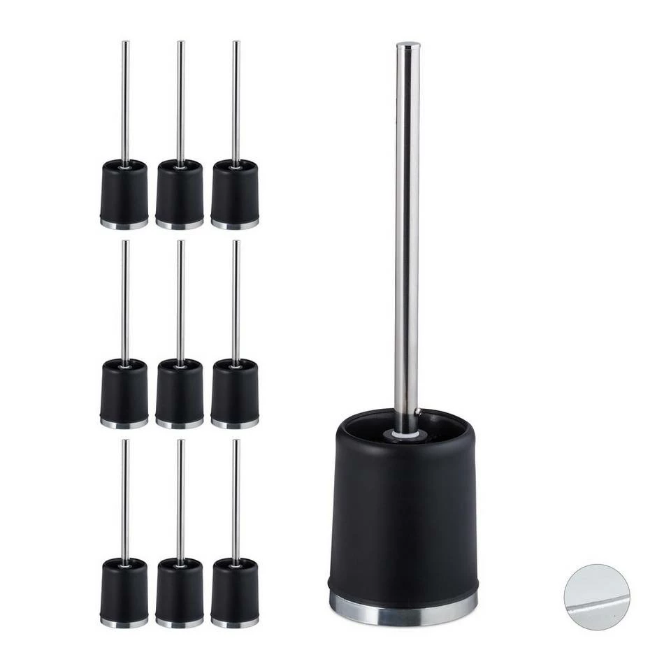 relaxdays Badezimmer-Set »10 x WC-Garnitur rund schwarz« 1 relaxdays Badezimmer-Set »10 x WC-Garnitur rund schwarz«