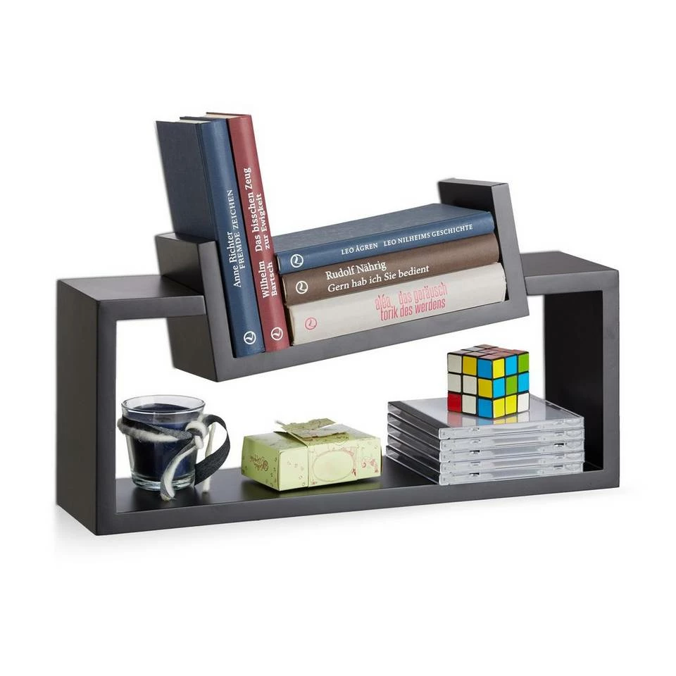 relaxdays Wandregal »Wandregal 2er-Set schief«, Weiß Hellblau, Weiß, Lila, Schwarz 8 relaxdays Wandregal »Wandregal 2er-Set schief«, Weiß Hellblau, Weiß, Lila, Schwarz – Bild 8