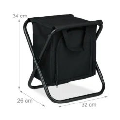 relaxdays Campinghocker »Campinghocker mit Kühltasche«, Schwarz, Klappbar Grau Schwarz -Deutschland Möbel Verkäufe 2024 033232a0 3934 50f8 8f03 818f7e3d77bb