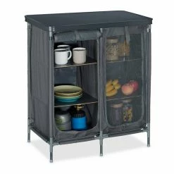 relaxdays Falttürenschrank »Campingschrank mit 6 Ablagen«
