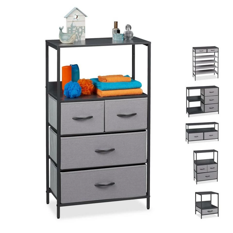 relaxdays Kommode »Kommode in verschiedenen Designs«, F Grau Schwarz, Schwarz Grau 16 relaxdays Kommode »Kommode in verschiedenen Designs«, F Grau Schwarz, Schwarz Grau – Bild 16