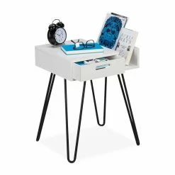 relaxdays Nachttisch »Weißer Nachttisch mit Schublade«