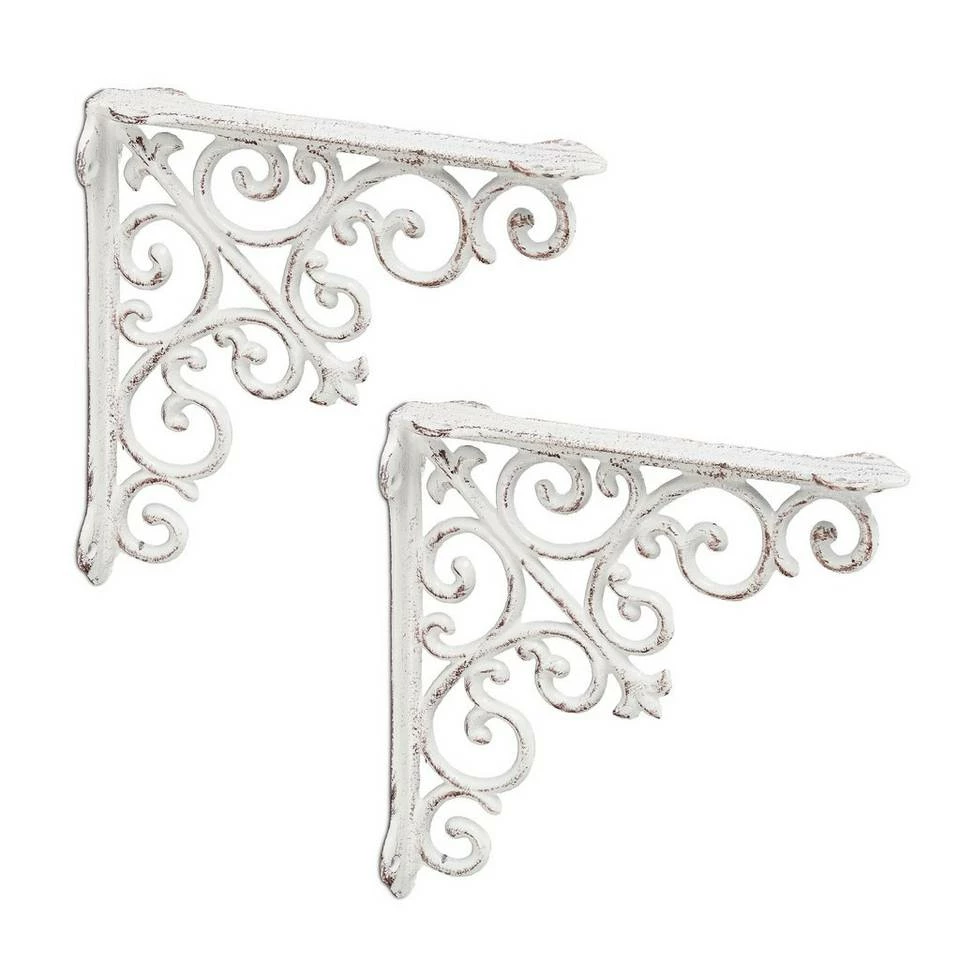 relaxdays Wandregalhalter »2er Set Regalwinkel antik«, Braun Schwarz, Braun Gold, Weiß 10 relaxdays Wandregalhalter »2er Set Regalwinkel antik«, Braun Schwarz, Braun Gold, Weiß – Bild 10