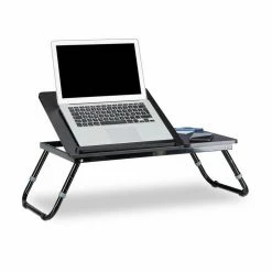 relaxdays Laptop Tablett »1 x Laptoptisch fürs Bett schwarz«, Faserplatte