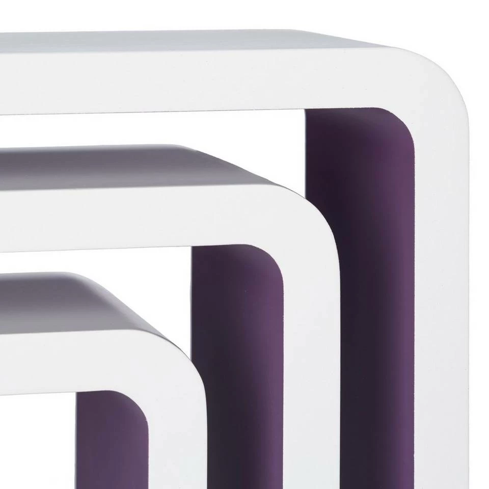 relaxdays Wandregal »Hängeregal Cube 3er Set«, Weiß-Violett Braun, Weiß Schwarz, Weiß Grün, Weiß 6 relaxdays Wandregal »Hängeregal Cube 3er Set«, Weiß-Violett Braun, Weiß Schwarz, Weiß Grün, Weiß – Bild 6