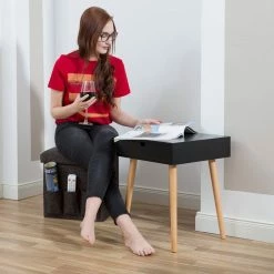 relaxdays Sitzhocker »Faltbarer Sitzhocker mit Taschen Leinen«, Weiß Dunkelbraun, Weiß, Grau -Deutschland Möbel Verkäufe 2024 05fe1338 0ad5 53b5 9874 3ade31c1d666