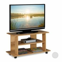 relaxdays TV-Regal »TV Board fahrbar«, Weiß Weiß, Hellbraun -Deutschland Möbel Verkäufe 2024 06747d3d 4189 58e4 a5d7 31f3c1dc54e7