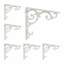 relaxdays Wandregalhalter »6 x Regalwinkel antik weiß«