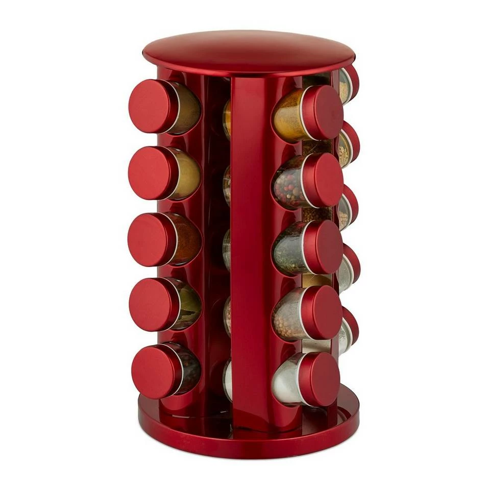 relaxdays Gewürzkarussell »Rotes Gewürzkarussell mit 20 Gläsern« 1 relaxdays Gewürzkarussell »Rotes Gewürzkarussell mit 20 Gläsern«
