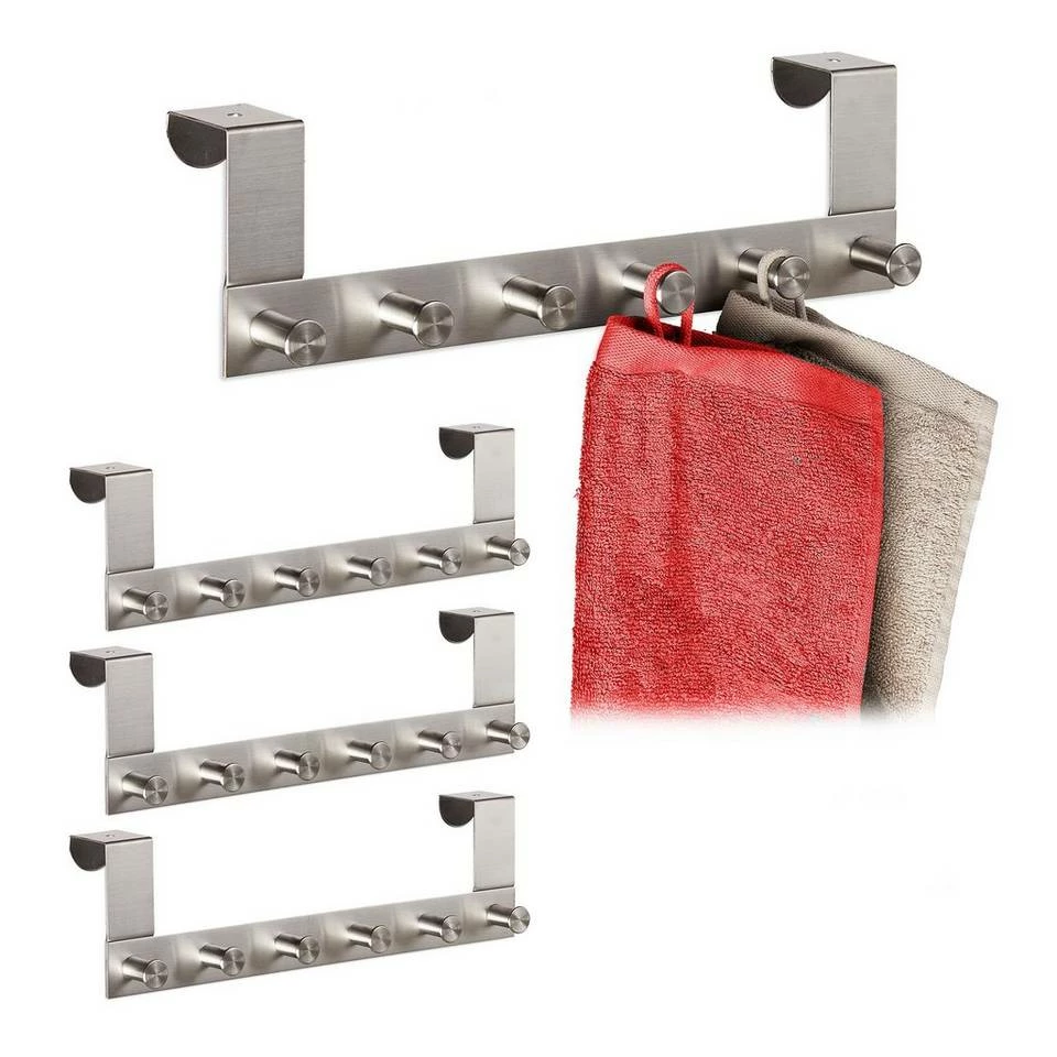 Türgarderobe »4 x Türgarderobe für stumpfe Türen«, relaxdays 1 Türgarderobe »4 x Türgarderobe für stumpfe Türen«, relaxdays