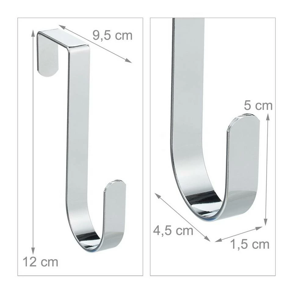 Türhaken »5 x Türhaken silber«, relaxdays 4 Türhaken »5 x Türhaken silber«, relaxdays – Bild 4