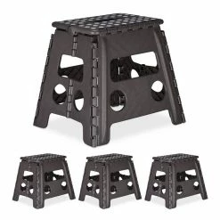 relaxdays Tritthocker »4 x Klapphocker faltbar L dunkelgrau«