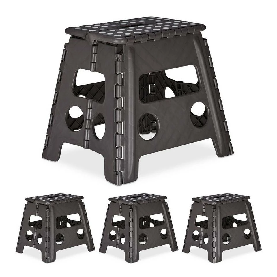 relaxdays Tritthocker »4 x Klapphocker faltbar L dunkelgrau« 1 relaxdays Tritthocker »4 x Klapphocker faltbar L dunkelgrau«