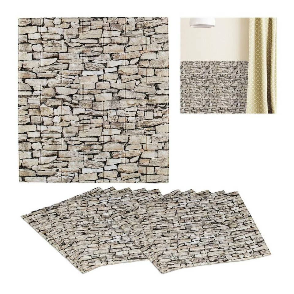 relaxdays Wandpaneel »10x Wandpaneele Steinoptik B« 1 relaxdays Wandpaneel »10x Wandpaneele Steinoptik B«