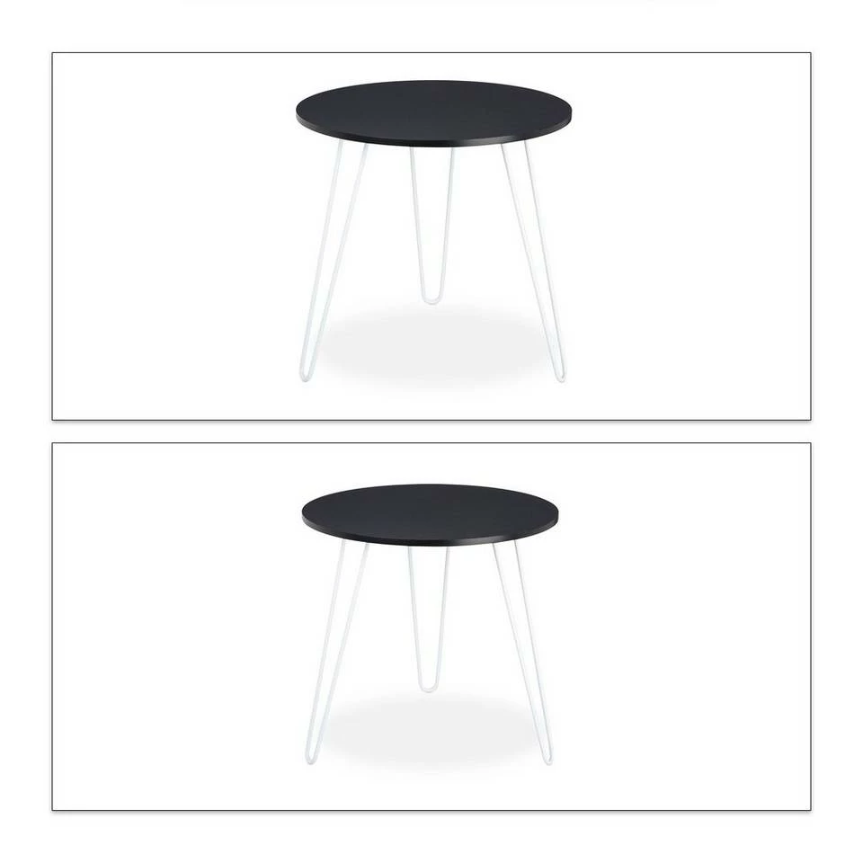 relaxdays Beistelltisch »2er Set Beistelltisch rund«, Schwarz Weiß Schwarz, Weiß 9 relaxdays Beistelltisch »2er Set Beistelltisch rund«, Schwarz Weiß Schwarz, Weiß – Bild 9