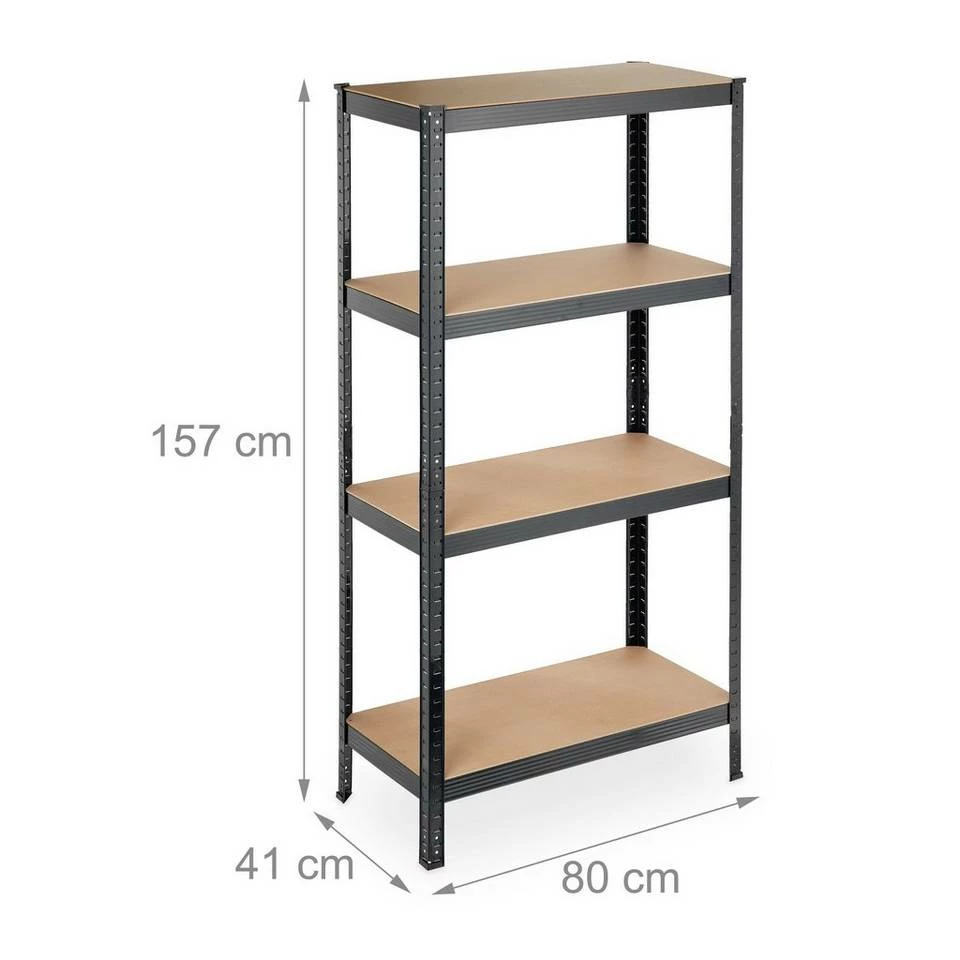 relaxdays Schwerlastregal »Schwerlastregal in Schwarz mit 4 Ebenen« 4 relaxdays Schwerlastregal »Schwerlastregal in Schwarz mit 4 Ebenen« – Bild 4