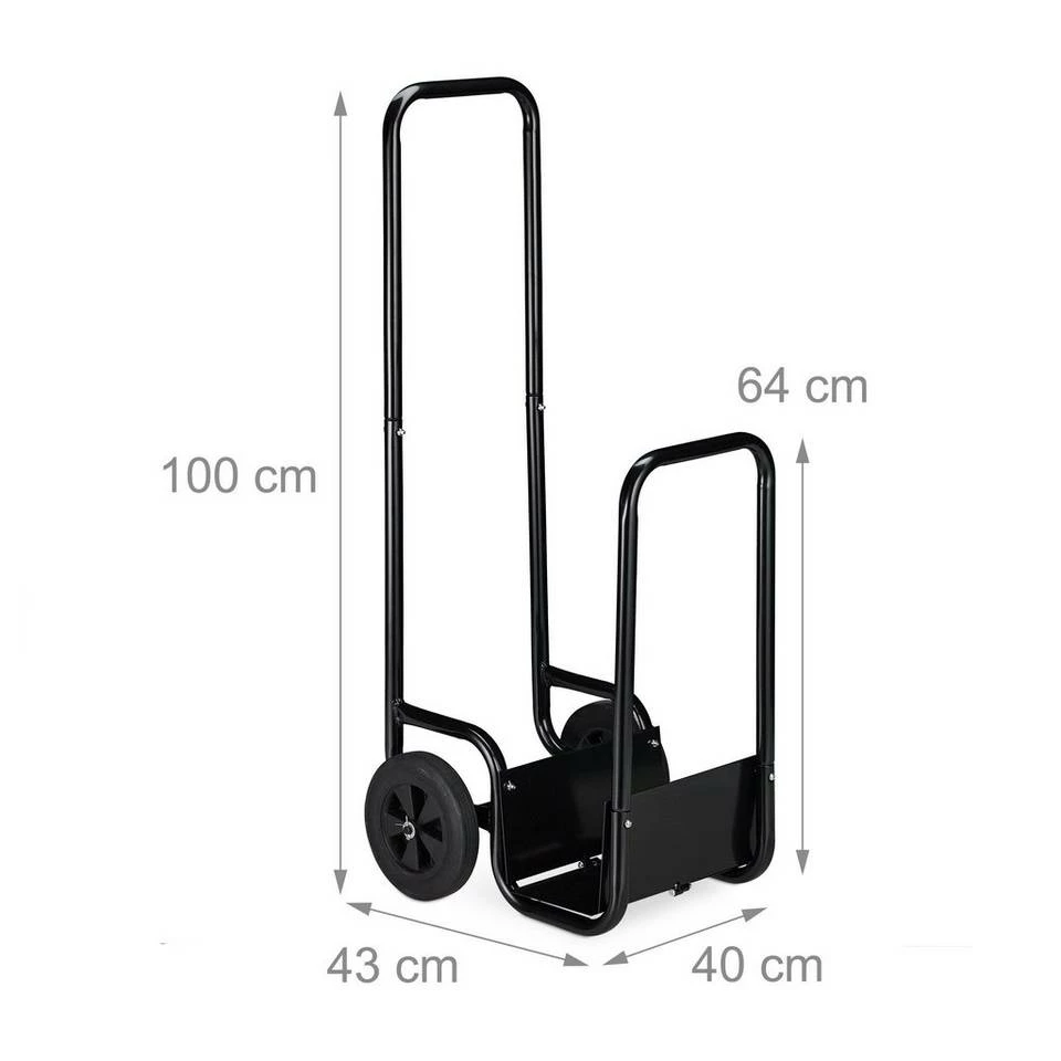 relaxdays Kaminholzregal »Kaminholzwagen schwarz«, BxTxH:40x43x110 cm 4 relaxdays Kaminholzregal »Kaminholzwagen schwarz«, BxTxH:40x43x110 cm – Bild 4