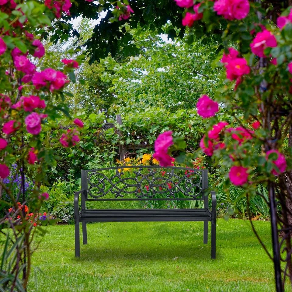 relaxdays Gartenbank »Retro Gartenbank mit Hammerschlag« 2 relaxdays Gartenbank »Retro Gartenbank mit Hammerschlag« – Bild 2