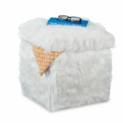 relaxdays Sitzwürfel »Sitzwürfel mit Fell«