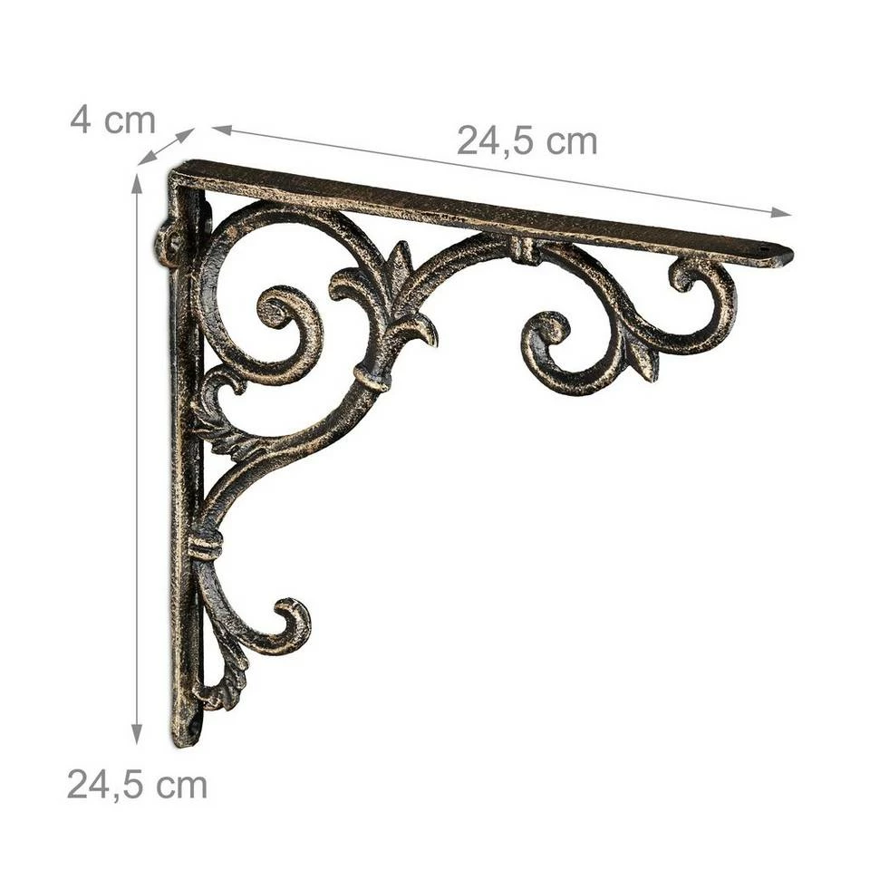 relaxdays Wandregalhalter »4 x Regalwinkel antik bronze« 4 relaxdays Wandregalhalter »4 x Regalwinkel antik bronze« – Bild 4