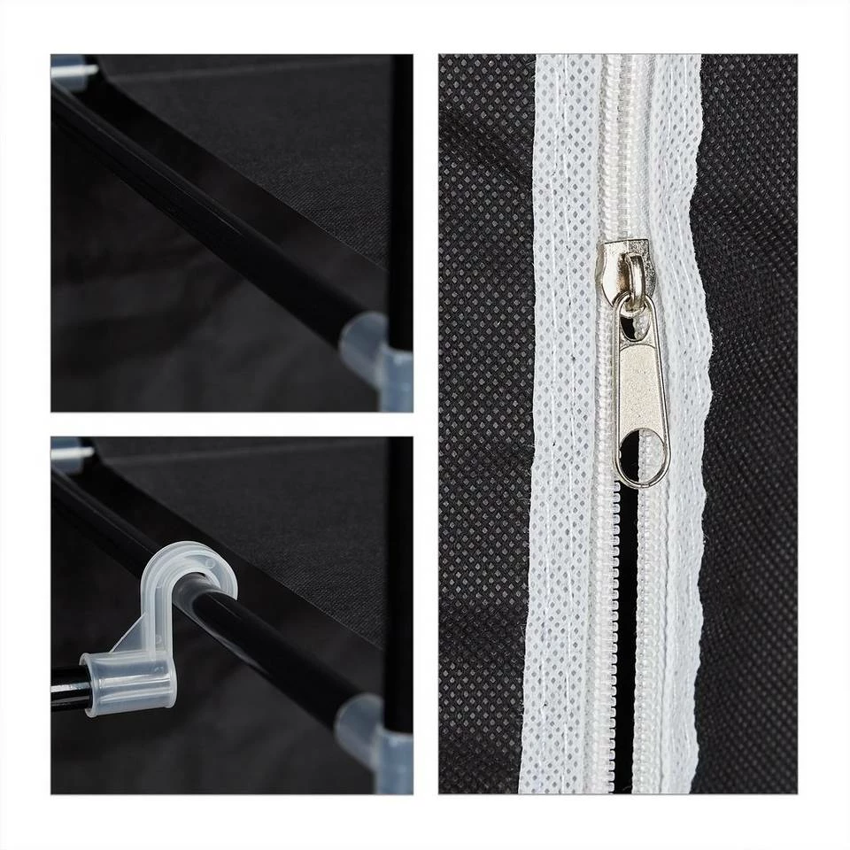 relaxdays Kleiderschrank »2 x Stoffschrank Kleiderstange schwarz« 9 relaxdays Kleiderschrank »2 x Stoffschrank Kleiderstange schwarz« – Bild 9