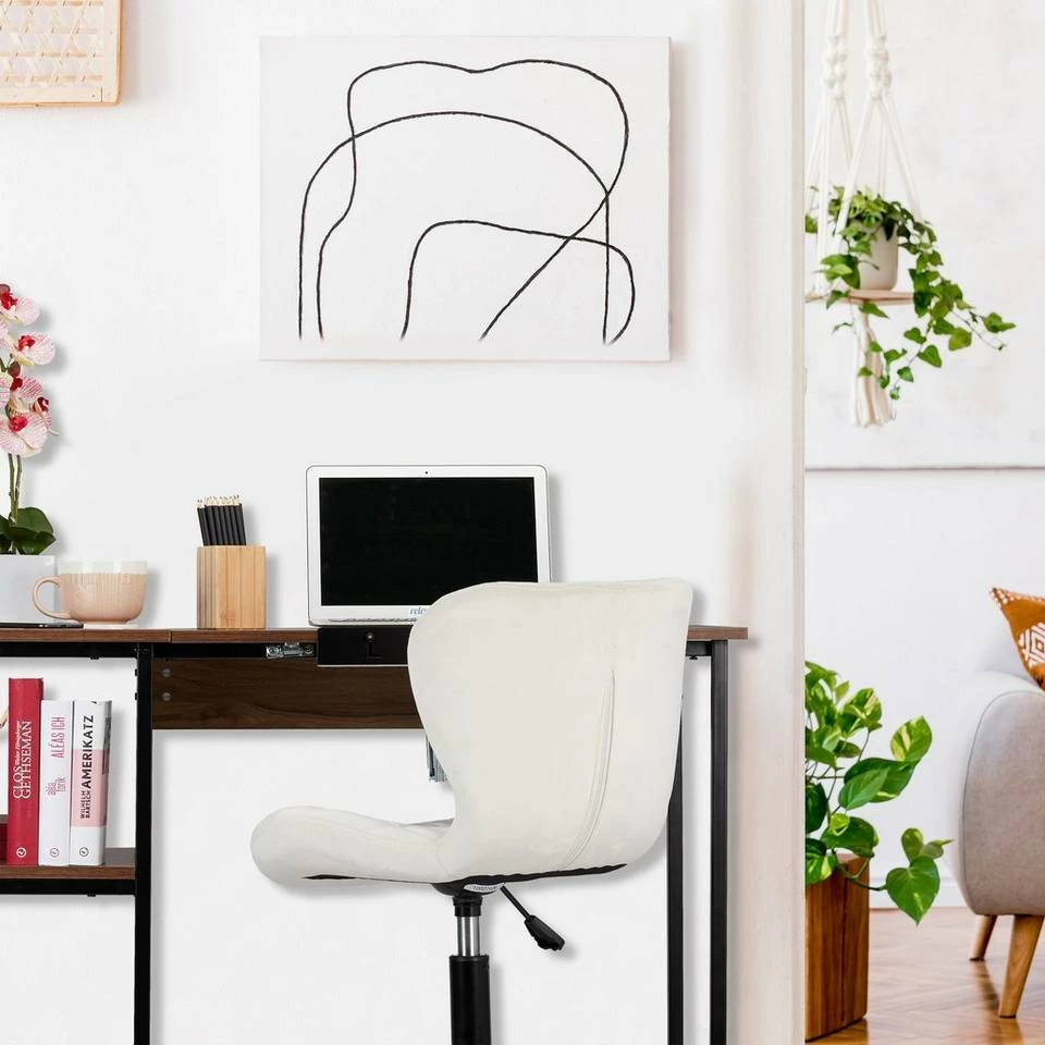 relaxdays Schreibtisch »Schreibtisch neigbar mit 3 Ablagen«, Weiß / Weiß Weiß, Braun Schwarz, Schwarz 3 relaxdays Schreibtisch »Schreibtisch neigbar mit 3 Ablagen«, Weiß / Weiß Weiß, Braun Schwarz, Schwarz – Bild 3