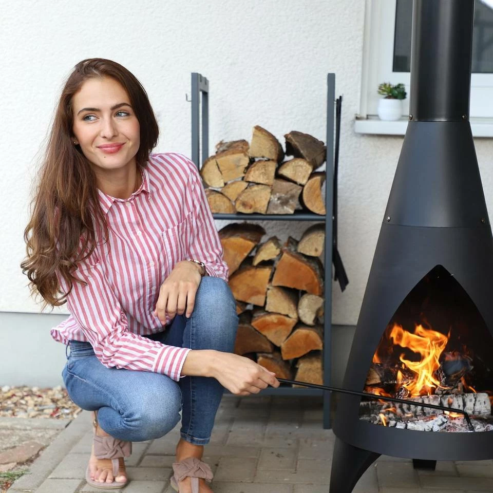 relaxdays Kaminholzregal »Kaminholzregal mit 2 Ablagen«, BxTxH:30x40x100 cm, 100 x 40 x 30 cm 3 relaxdays Kaminholzregal »Kaminholzregal mit 2 Ablagen«, BxTxH:30x40x100 cm, 100 x 40 x 30 cm – Bild 3