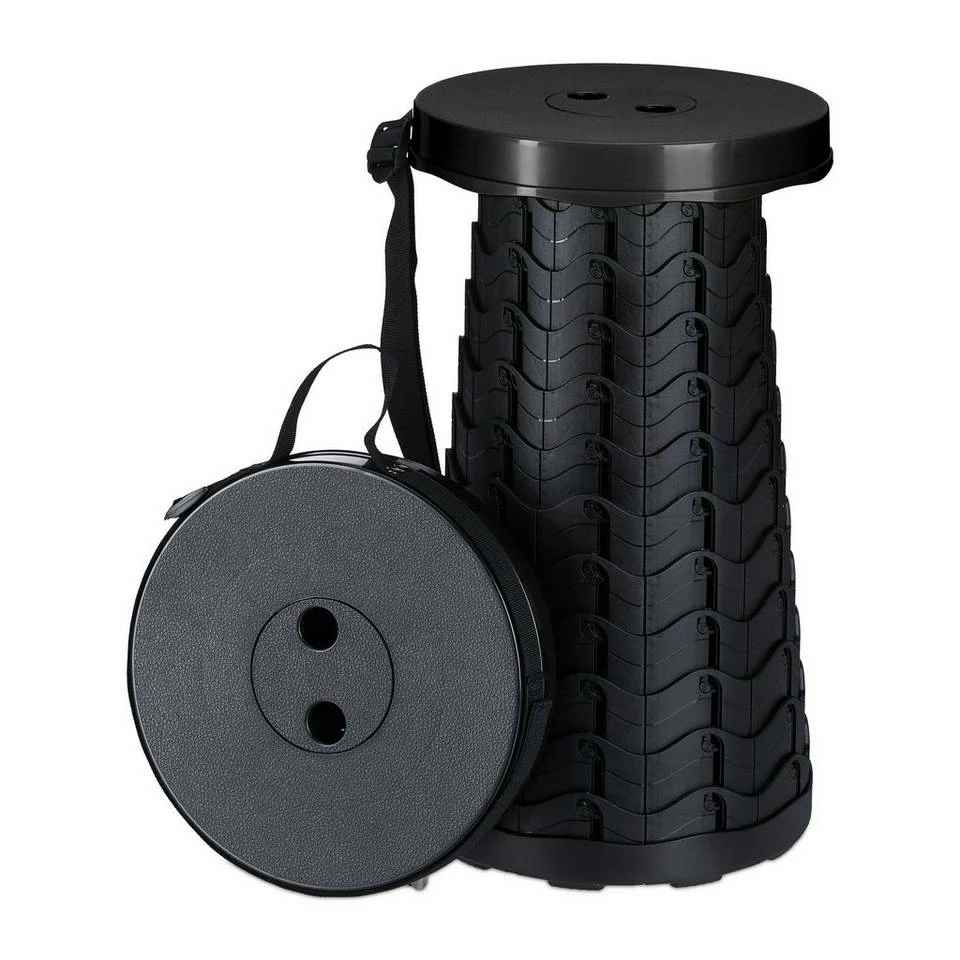 relaxdays Campinghocker »Ausziehbarer Hocker«, Schwarz Schwarz Grün 1 relaxdays Campinghocker »Ausziehbarer Hocker«, Schwarz Schwarz Grün