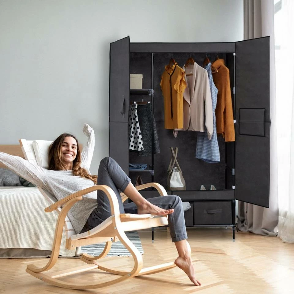 relaxdays Stoffschrank »Stoffschrank mit 2 Türen« Anthrazit 3 relaxdays Stoffschrank »Stoffschrank mit 2 Türen« Anthrazit – Bild 3