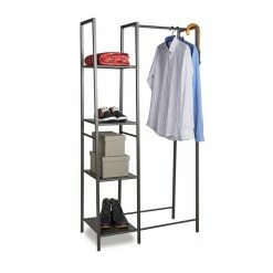 relaxdays Kleiderständer »Kleiderständer Metall mit 4 Ablagen«