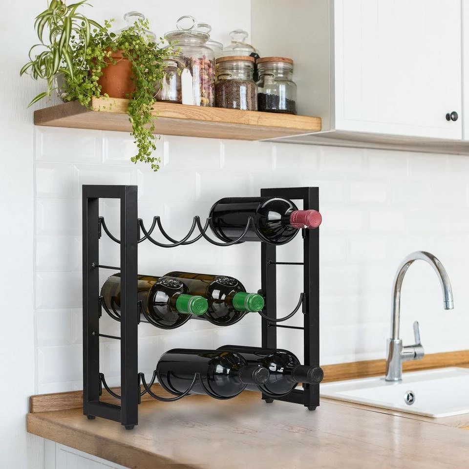 relaxdays Weinregal »Schwarzes Weinregal für 9 Flaschen« 2 relaxdays Weinregal »Schwarzes Weinregal für 9 Flaschen« – Bild 2