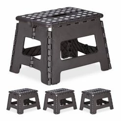 relaxdays Tritthocker »4 x Klapphocker faltbar M dunkelgrau«