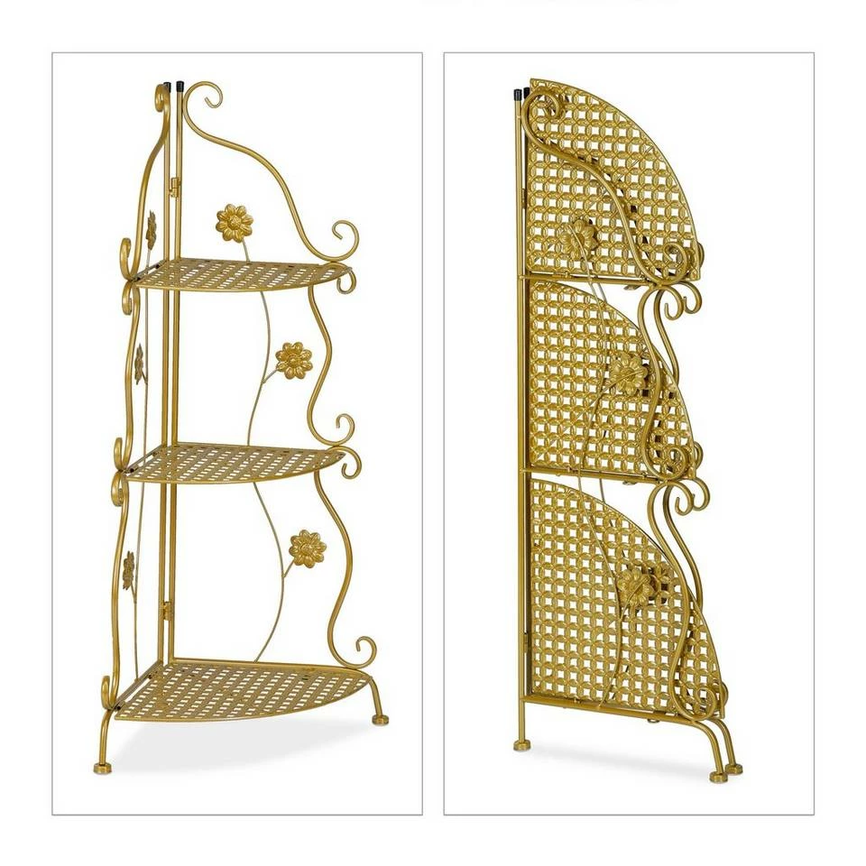 relaxdays Eckregal »Eckregal Metall«, Gold Silber 10 relaxdays Eckregal »Eckregal Metall«, Gold Silber – Bild 10