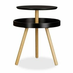 relaxdays Beistelltisch »Beistelltisch rund mit Ablage«, Schwarz Schwarz Hellbraun, Weiß Hellbraun -Deutschland Möbel Verkäufe 2024 116937da ea4d 54fe b710 08da3402ad5a