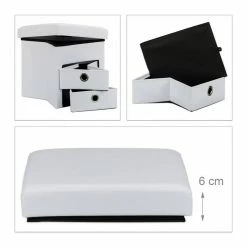 relaxdays Sitzhocker »Sitzhocker aus Kunstleder mit 2 Fächern«, Weiß Anthrazit Silber, Schwarz Silber, Dunkelbraun Silber, Weiß Silber -Deutschland Möbel Verkäufe 2024 116db212 abec 5aae 8571 c2b3d7cb31f6