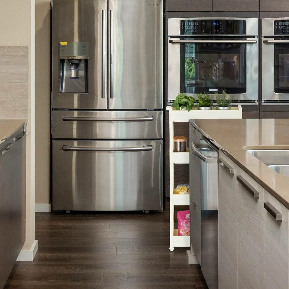 relaxdays Schieberegal »Nischenwagen mit 4 Ablagen«, Weiß 5 relaxdays Schieberegal »Nischenwagen mit 4 Ablagen«, Weiß – Bild 5