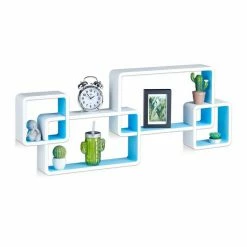 relaxdays Regalwürfel »Dekoregal Cubes«, Weiß-Blau Weiß Schwarz, Weiß Lila, Schwarz, Braun