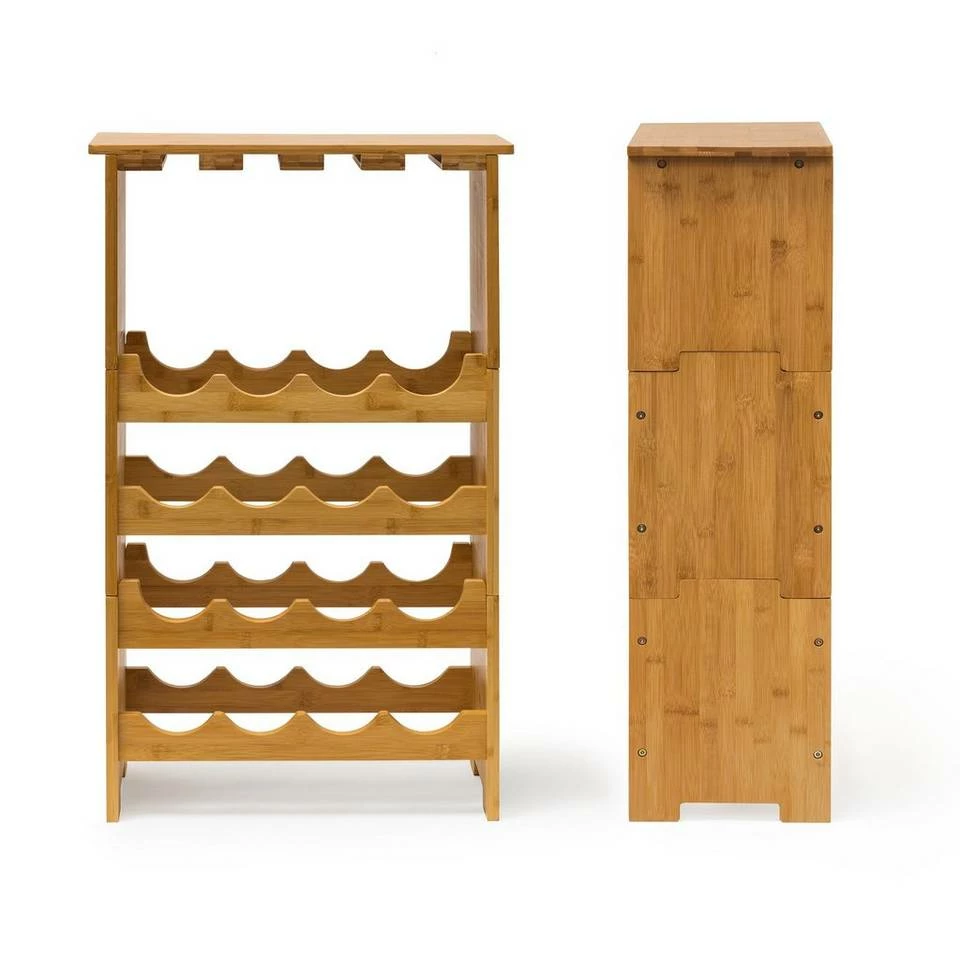 relaxdays Weinregal »Weinregal Bambus 16 Flaschen + 12 Gläser« 5 relaxdays Weinregal »Weinregal Bambus 16 Flaschen + 12 Gläser« – Bild 5