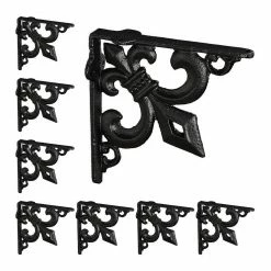 relaxdays Wandregalhalter »8 x Regalwinkel Gusseisen antik schwarz«