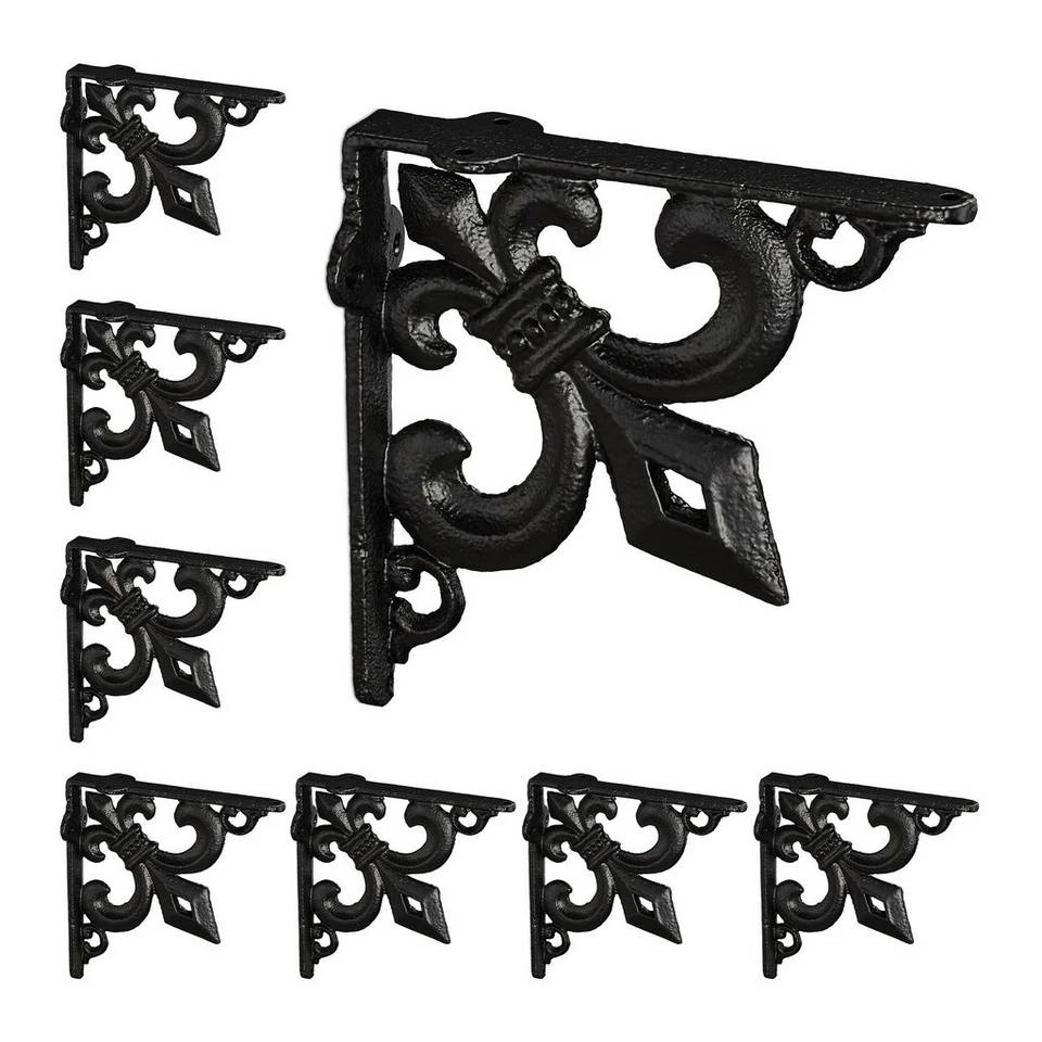 relaxdays Wandregalhalter »8 x Regalwinkel Gusseisen antik schwarz« 1 relaxdays Wandregalhalter »8 x Regalwinkel Gusseisen antik schwarz«