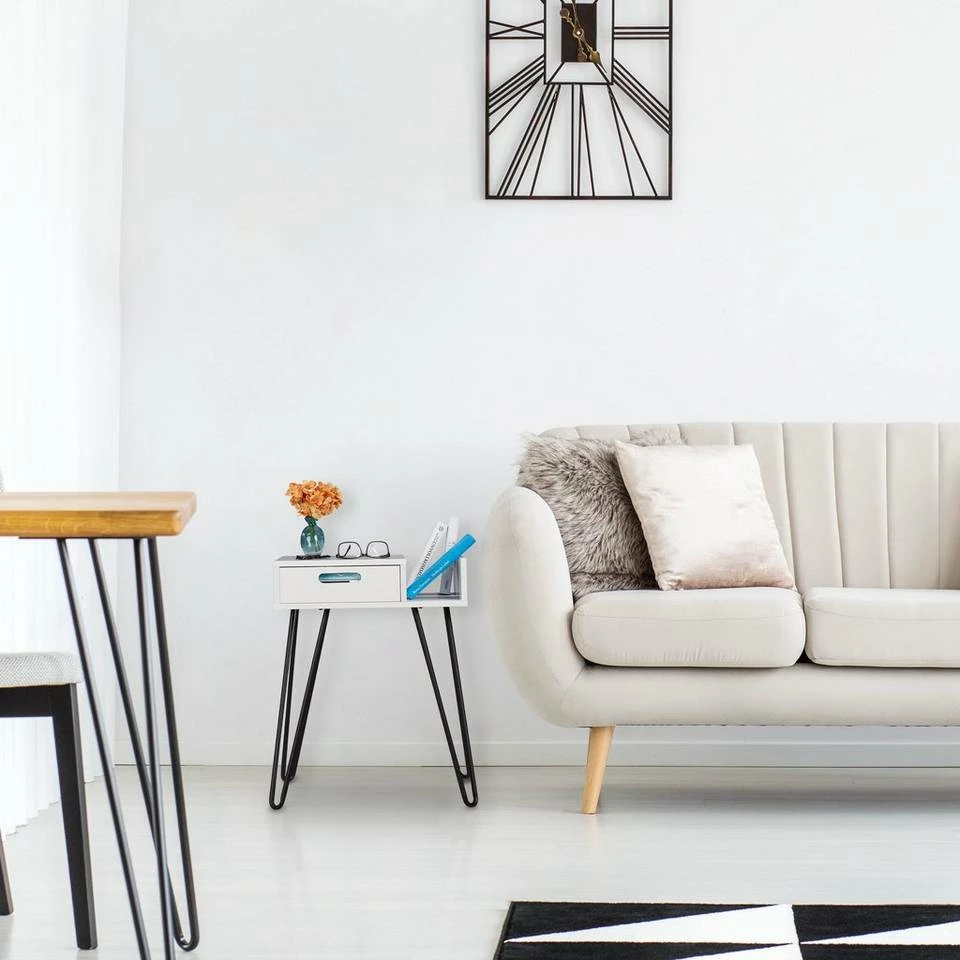 relaxdays Nachttisch »Weißer Nachttisch mit Schublade« 2 relaxdays Nachttisch »Weißer Nachttisch mit Schublade« – Bild 2