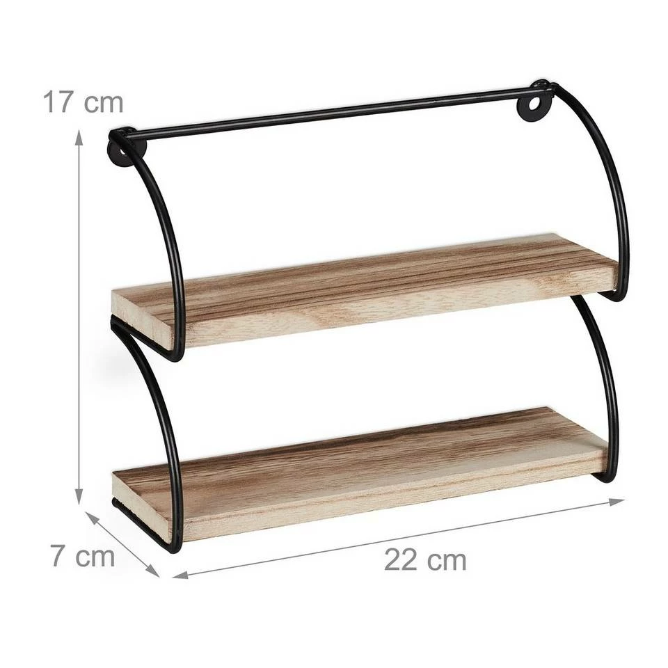 relaxdays Wandregal »Wandregal Industrial 2 Ablagen« 4 relaxdays Wandregal »Wandregal Industrial 2 Ablagen« – Bild 4