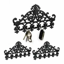 relaxdays Garderobenleiste »3 x Garderobenleiste Gusseisen schwarz«