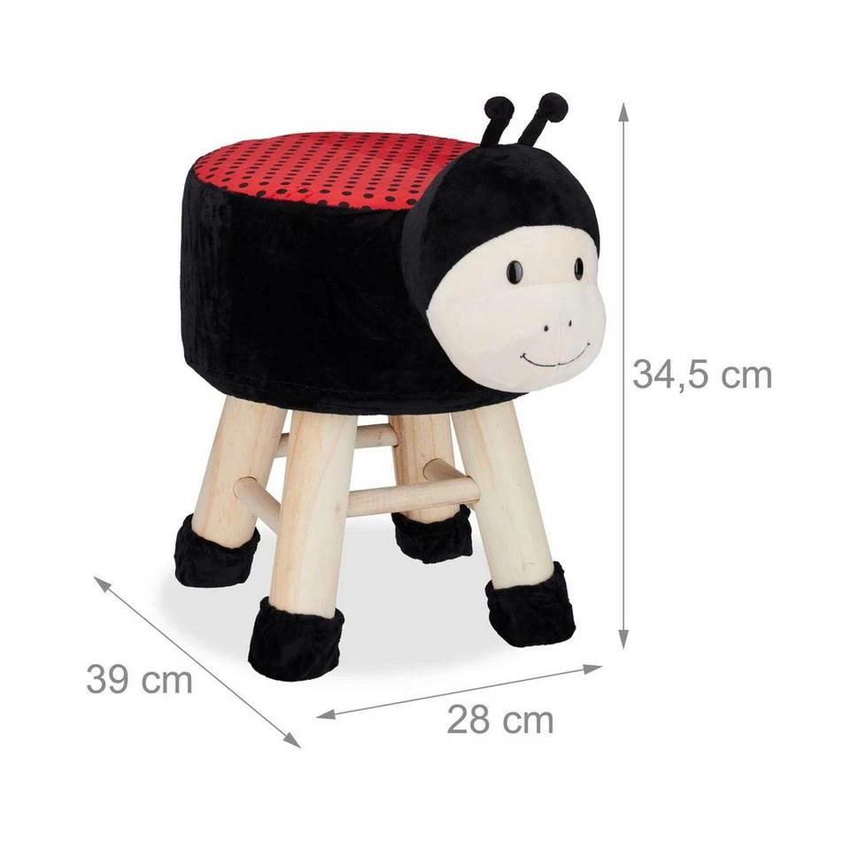 relaxdays Hocker »Tierhocker Kinder«, Marienkäfer Schwarz Hellbraun Rot, Braun Hellbraun Creme, Braun Hellbraun Weiß, Grau Hellbraun Weiß 4 relaxdays Hocker »Tierhocker Kinder«, Marienkäfer Schwarz Hellbraun Rot, Braun Hellbraun Creme, Braun Hellbraun Weiß, Grau Hellbraun Weiß – Bild 4