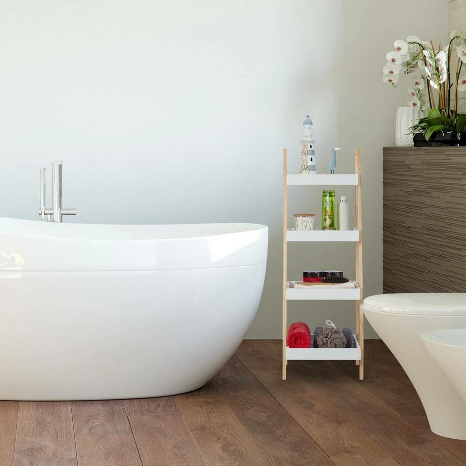 relaxdays Badregal »Badregal Leiter weiß« 2 relaxdays Badregal »Badregal Leiter weiß« – Bild 2