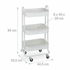 relaxdays Rollwagen »Rollwagen mit 3 Etagen«, Weiß Weiß, Schwarz -Deutschland Möbel Verkäufe 2024 14a8c56a 1331 560e 9216 069c9a2845dc